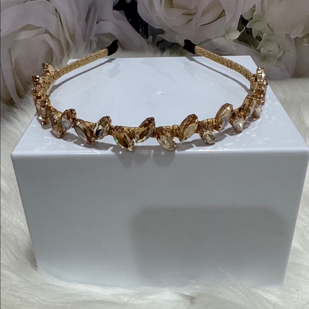 Elegant Gold Crystal Headband